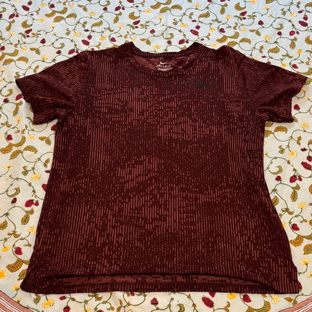 Nike Women's Burgundy Dri Fit Short Sleeve Tee